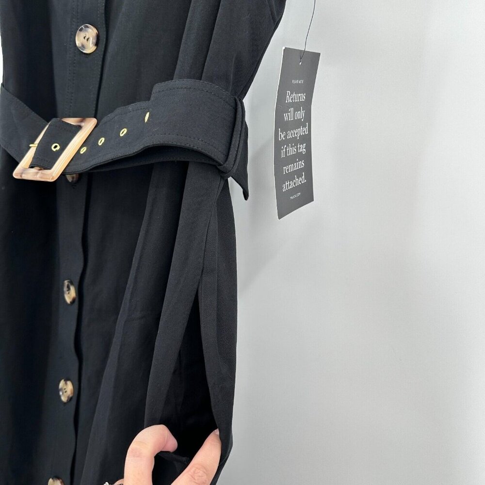 Tuckernuck Black Sleeveless Chamberlin Dress sz XXL Midi Button Front Belt NWT - Picture 6 of 11